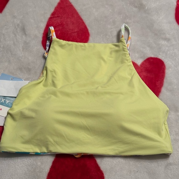 Roxy Printed Beach Classics Crop Bikini reversible Top Snow White Pualani Combo - Picture 7 of 10